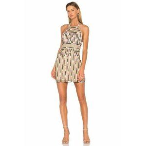 NBD Paris Kenya Beaded Halter Mini Dress Aztec S MSRP $545 NWT